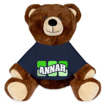 Name Annah - MiniFeet® RecycelBär® Teddy Bear Brown - french navy - Front