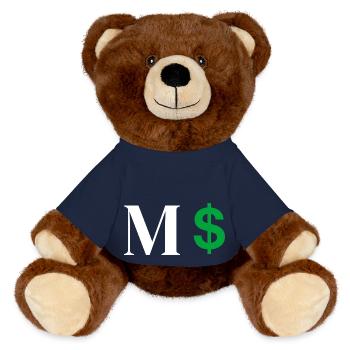 Buchstabe M Dollar - MiniFeet® RecycelBär® Braun - French Navy - Vorne