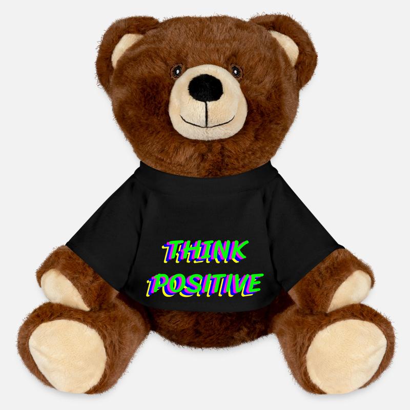 Pensez positif - Nounours RecycelBär® marron - noir