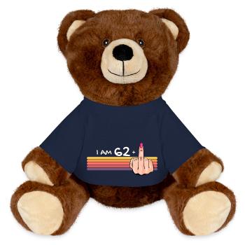 J’ai 62 ans + 1 chemise doigt d’honneur J’ai 62 ans plus, - Nounours RecycelBär® marron - bleu marine - Devant
