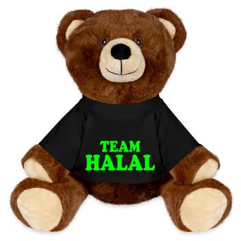 Team halal - MiniFeet® RecycelBär® Teddy Bear Brown - black - Front
