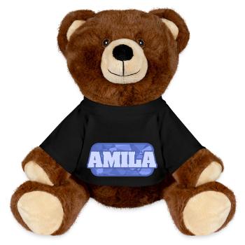 Amila comme nom - Nounours RecycelBär® marron - noir - Devant
