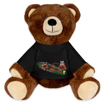 Tigers in the water - MiniFeet® RecycelBär® Teddy Bear Brown - black - Front