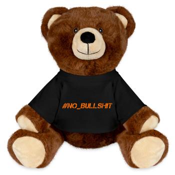 HASHTAG NO BULLSHIT #NoBullshit # No Bullshit - MiniFeet® RecycelBär® Braun - Schwarz - Vorne