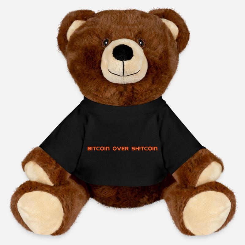 Bitcoin over Sh!tcoin - MiniFeet® RecycelBär® Teddy Bear Brown - black