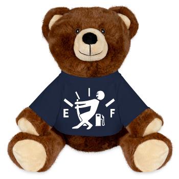 Leere Tankanzeige - MiniFeet® RecycelBär® Braun - French Navy - Vorne