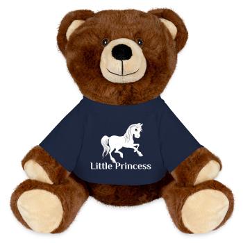 Kleine Prinzessin Pferdemotiv - MiniFeet® RecycelBär® Braun - French Navy - Vorne