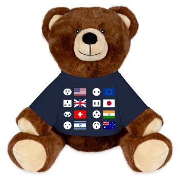 Steckertypen Länderübersicht - MiniFeet® RecycelBär® Braun - French Navy - Vorne