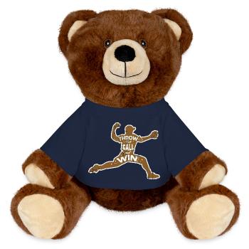 Baseball throw - MiniFeet® RecycelBär® Teddy Bear Brown - french navy - Front
