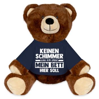 Late riser Shlafen lazy - MiniFeet® RecycelBär® Teddy Bear Brown - french navy - Front