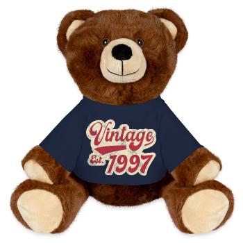 Jahrgang Est 1997 - MiniFeet® RecycelBär® Braun - French Navy - Vorne