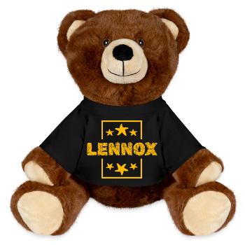 Lennox als Lennox - MiniFeet® RecycelBär® Braun - Schwarz - Vorne