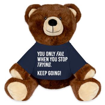 Keep going - MiniFeet® RecycelBär® Braun - French Navy - Vorne