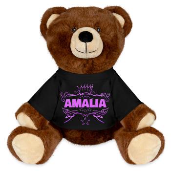Amalia als Baby - MiniFeet® RecycelBär® Braun - Schwarz - Vorne