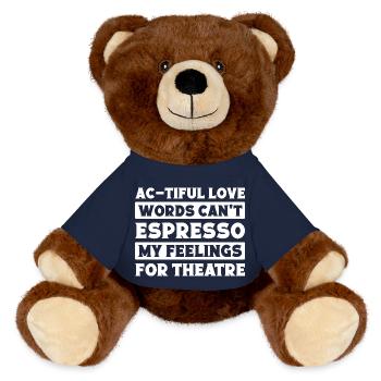 Theater Espresso My Feelings Actor Musical Gift - MiniFeet® RecycelBär® Braun - French Navy - Vorne