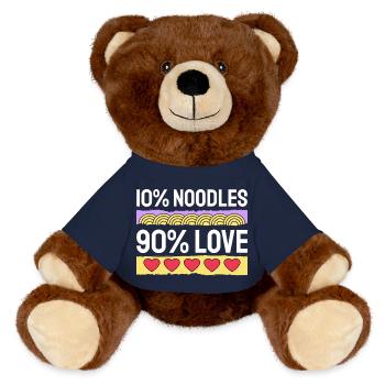 10% Nudeln 90% lieben lustiges Essen Kunst - MiniFeet® RecycelBär® Braun - French Navy - Vorne