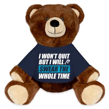 I won't quit funny running jogging runner - MiniFeet® RecycelBär® Teddy Bear Brown - french navy - Front