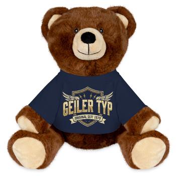 Guy 1979 – Armoiries vintage d’anniversaire - Nounours RecycelBär® marron - bleu marine - Devant