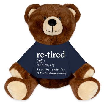 Définition de la pension de retraite Humour pour retraités Drôle - Nounours RecycelBär® marron - bleu marine - Devant