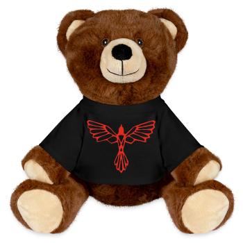 L'envol de l'oiseau rouge - Nounours RecycelBär® marron - noir - Devant