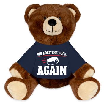Ligue de la Bière Hockey Humour des joueurs drôles de hockey - Nounours RecycelBär® marron - bleu marine - Devant