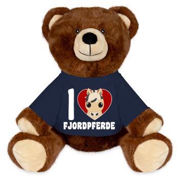 I love fjord horses - MiniFeet® RecycelBär® Teddy Bear Brown - french navy - Front
