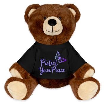 Protégez votre paix papillon paix intérieure - Nounours RecycelBär® marron - noir - Devant