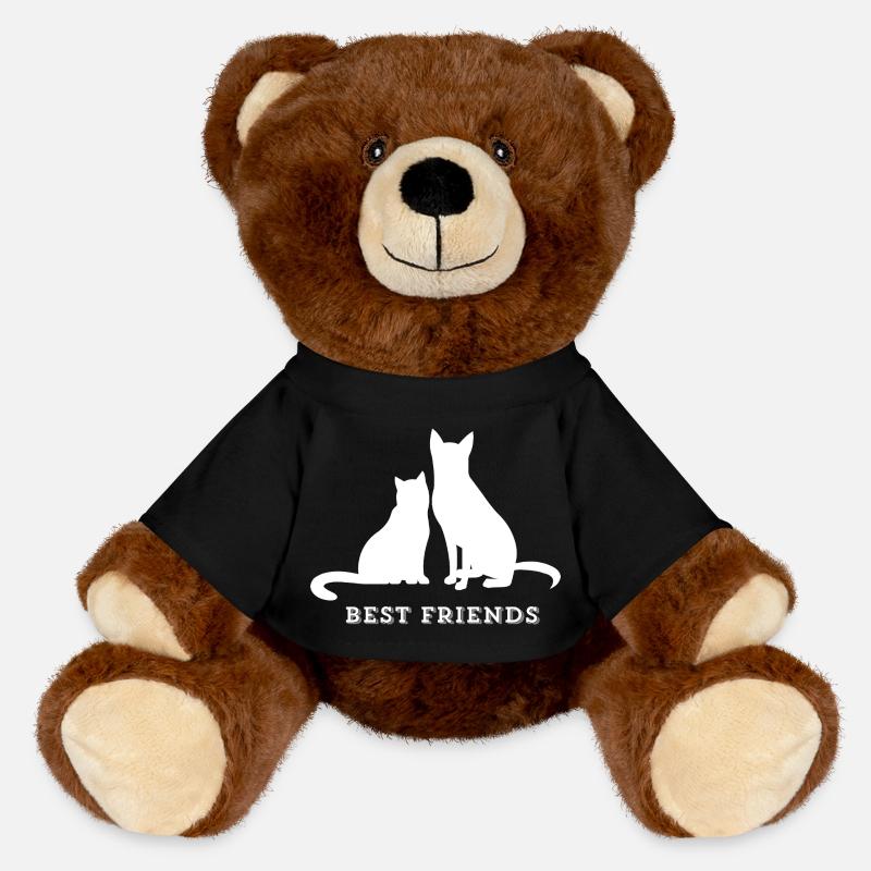 BEST FRIENDS – Katze & Hund Liebe - MiniFeet® RecycelBär® Braun - Schwarz