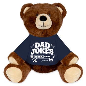 dad jokes loading please wait - MiniFeet® RecycelBär® Braun - French Navy - Vorne