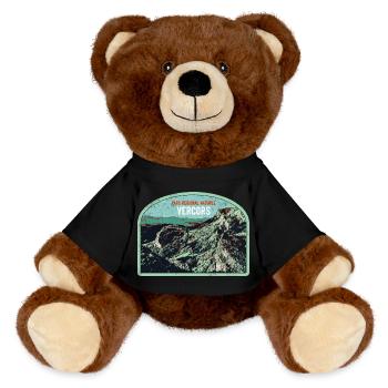 Original illustration Vercors Regional Park - MiniFeet® RecycelBär® Teddy Bear Brown - black - Front