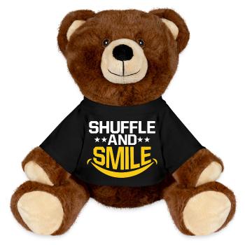 Shuffle And Smile Tap Dance Tap Dancer - MiniFeet® RecycelBär® Braun - Schwarz - Vorne