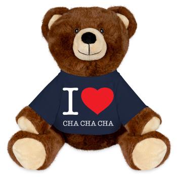 J’AIME CHA CHA CHA - Nounours RecycelBär® marron - bleu marine - Devant