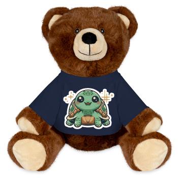 Amoureux des tortues - Nounours RecycelBär® marron - bleu marine - Devant