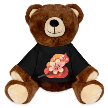 Cherry blossom - MiniFeet® RecycelBär® Teddy Bear Brown - black - Front