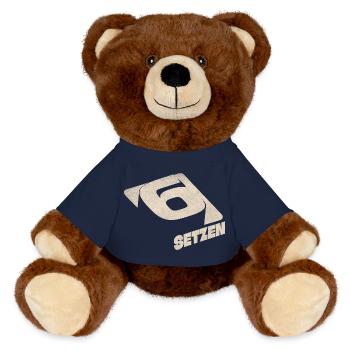Six Bets - MiniFeet® RecycelBär® Teddy Bear Brown - french navy - Front
