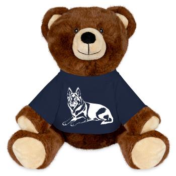Chien de berger - Nounours RecycelBär® marron - bleu marine - Devant