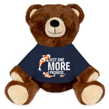 Just One More Koi Fish I Promise Funny Pond - MiniFeet® RecycelBär® Teddy Bear Brown - french navy - Front