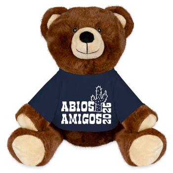 Abios Amigos 2026 - Abitur - Kaktus Geschenk - MiniFeet® RecycelBär® Braun - French Navy - Vorne