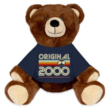 Originale Retro-Edition von 2000 - MiniFeet® RecycelBär® Braun - French Navy - Vorne