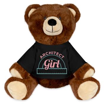 Architecture Girl - MiniFeet® RecycelBär® Teddy Bear Brown - black - Front