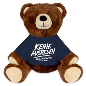 Pas d’excuses, seulement des résultats - Nounours RecycelBär® marron - bleu marine - Devant