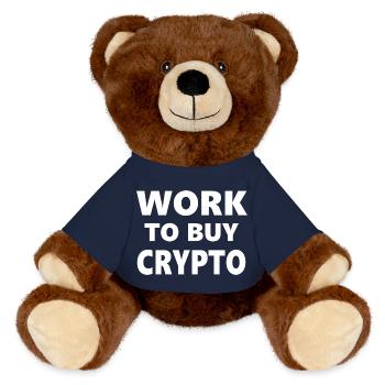 Cours de consommation : Travailler pour acheter de la crypto - Nounours RecycelBär® marron - bleu marine - Devant