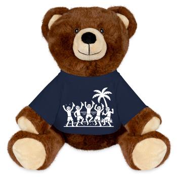 Urlaub Party Strand Team - MiniFeet® RecycelBär® Braun - French Navy - Vorne