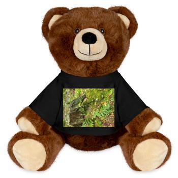 Waldstumpf mit Moos und Farnen - MiniFeet® RecycelBär® Braun - Schwarz - Vorne