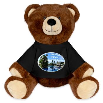 Rêves Vacances Suivre Soleil Plage Palmiers - Nounours RecycelBär® marron - noir - Devant