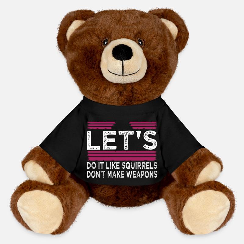 peace fun peace for paris peace sign humor present - MiniFeet® RecycelBär® Teddy Bear Brown - black
