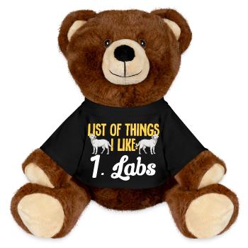 White Labrador Retriever White Lab - MiniFeet® RecycelBär® Teddy Bear Brown - black - Front