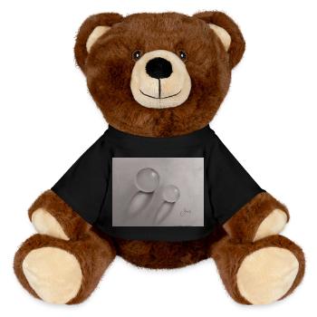 Transparente Glaskugeln mit Schatteneffekt - MiniFeet® RecycelBär® Braun - Schwarz - Vorne