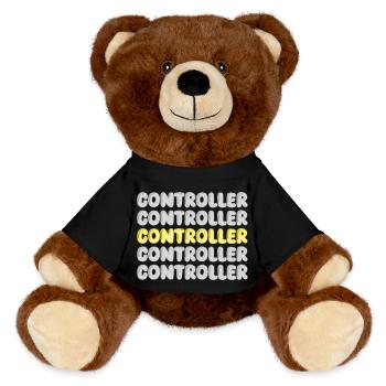 Work Controller - MiniFeet® RecycelBär® Teddy Bear Brown - black - Front