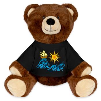 Voyage pour un monde meilleur - Nounours RecycelBär® marron - noir - Devant